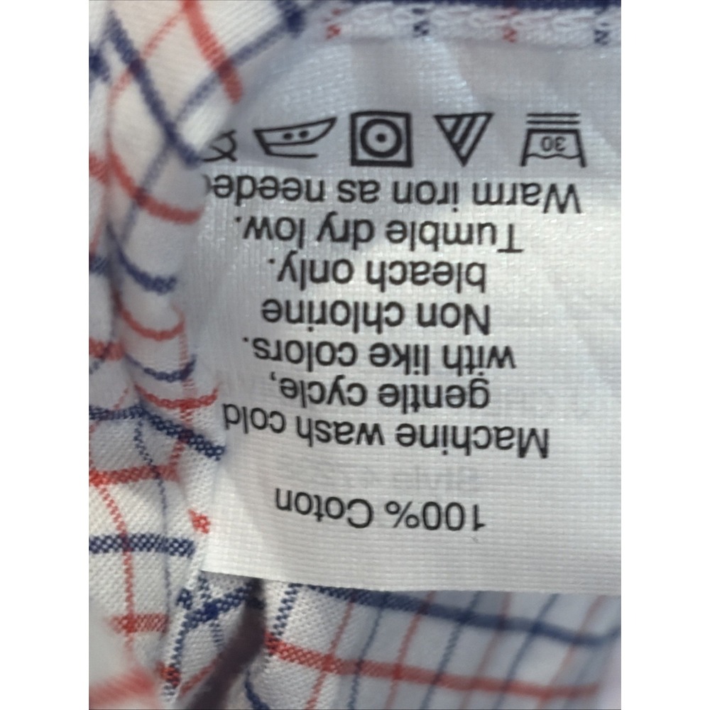 Tailored by J Crew Mens M Shirt Red/Blue Plaid Button Down 100% Cotton Pocket - Picture 4 of 6